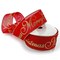 2 1/2" Wired Ribbon Gold Glitter Merry Christmas Red - 10 Yards